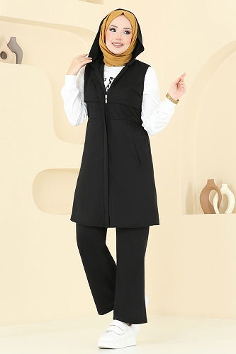 moda selvim طقم سكري واسود 2619SL432 - Thumbnail