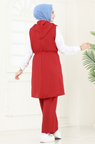 moda selvim طقم احمر 2619SL432 - Thumbnail