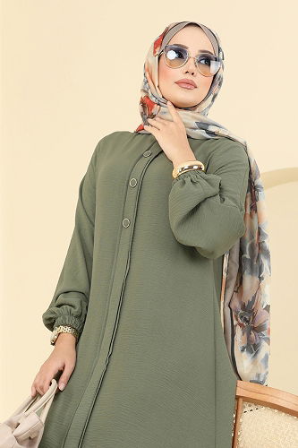 moda selvim طقم أخضر عشبي 2621SL432 - Thumbnail