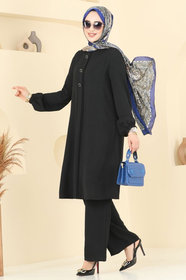 Modaselvim Hijab Combinations Combined 2621SL432 Black