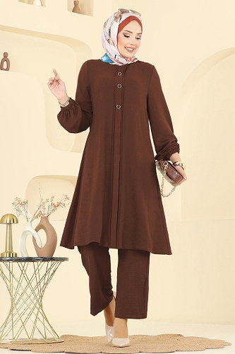 moda selvim طقم بني 2621SL432 - Thumbnail