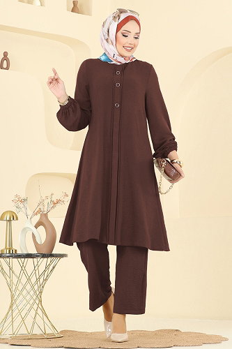 moda selvim طقم بني 2621SL432 - Thumbnail