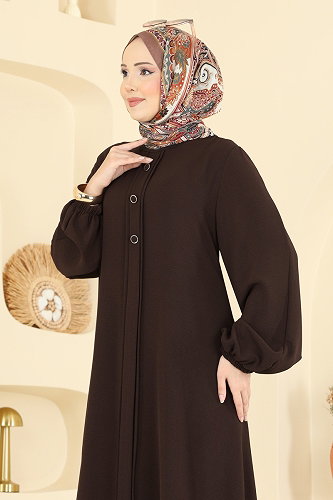 moda selvim طقم بني غامق 2621SL432 - Thumbnail