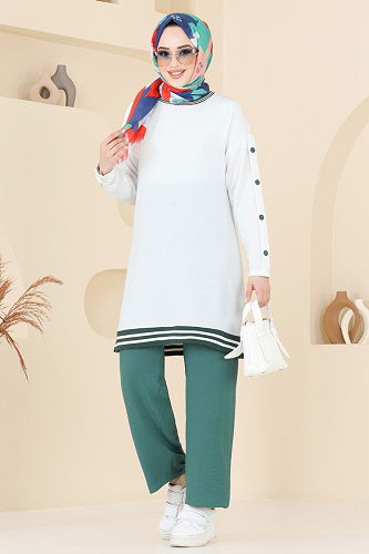 moda selvim طقم سكري وبترولي 2623SL432 - Thumbnail