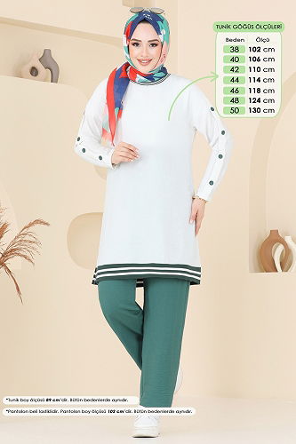 moda selvim طقم سكري وبترولي 2623SL432 - Thumbnail