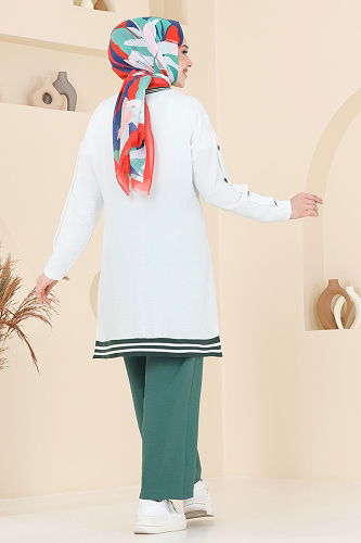 moda selvim طقم سكري وبترولي 2623SL432 - Thumbnail