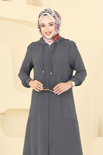 moda selvim طقم رمادي غامق 2624SL432 - Thumbnail