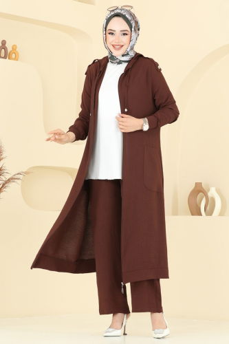 moda selvim طقم بني 2624SL432 - Thumbnail