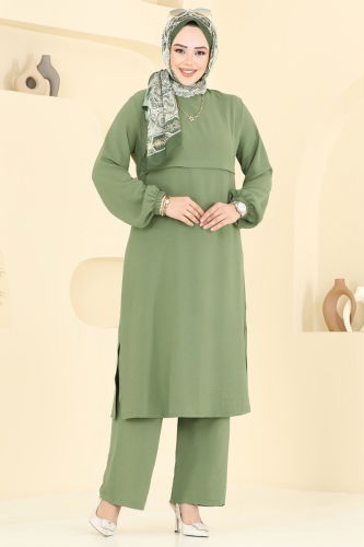 moda selvim طقم أخضر عشبي 2625SL432 - Thumbnail