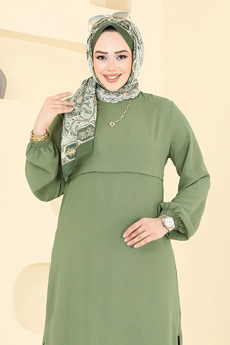 moda selvim طقم أخضر عشبي 2625SL432 - Thumbnail