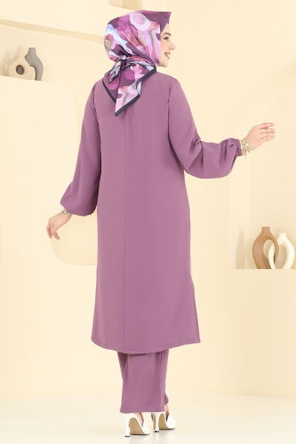 moda selvim طقم ليلكي غامق 2625SL432 - Thumbnail