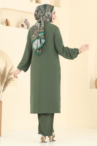 moda selvim طقم اخضر عفني 2625SL432 - Thumbnail