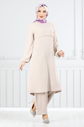 moda selvim طقم بيج 2625SL890-M - Thumbnail