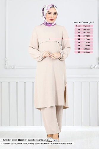 moda selvim طقم بيج 2625SL890-M - Thumbnail