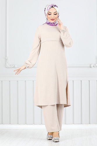 moda selvim طقم بيج 2625SL890-M - Thumbnail