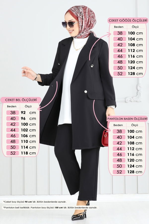 Modaselvim Hijab Combinations Combined 2626SL432 Black