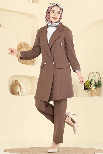 moda selvim طقم بني 2626SL432 - Thumbnail