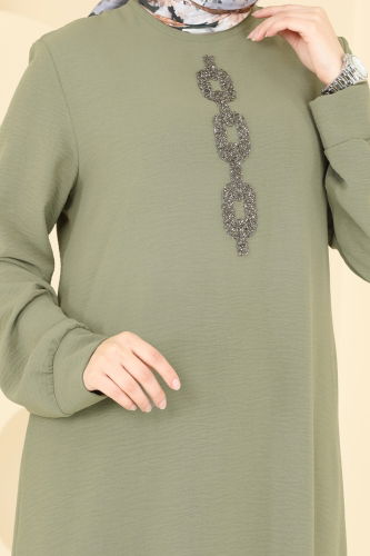 moda selvim طقم أخضر عشبي 2627SL432 - Thumbnail