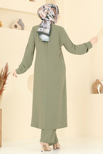 moda selvim طقم أخضر عشبي 2627SL432 - Thumbnail