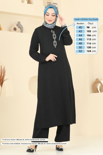 moda selvim طقم أسود 2627SL432 - Thumbnail