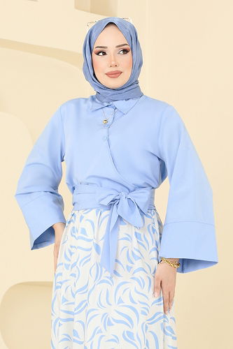 moda selvim طقم أزرق فاتح 262ASN888 - Thumbnail