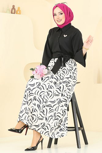 moda selvim طقم أسود 262ASN888 - Thumbnail