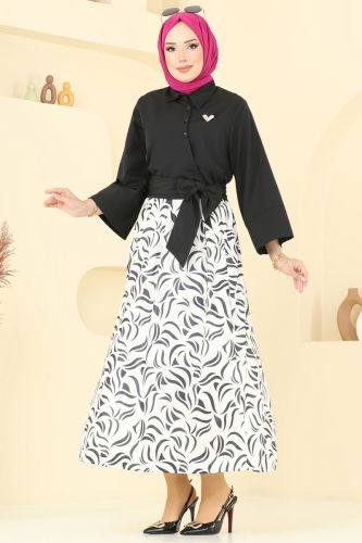 moda selvim طقم أسود 262ASN888 - Thumbnail