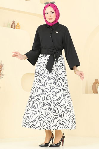 moda selvim طقم أسود 262ASN888 - Thumbnail