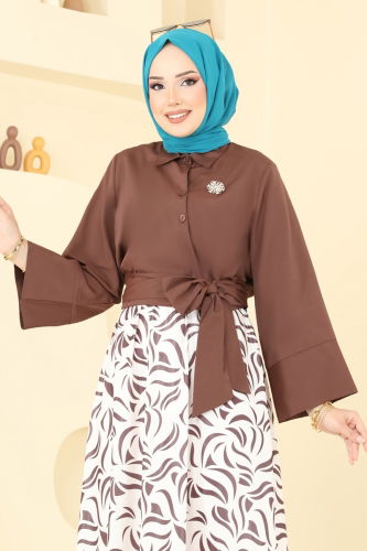 moda selvim طقم بني 262ASN888 - Thumbnail