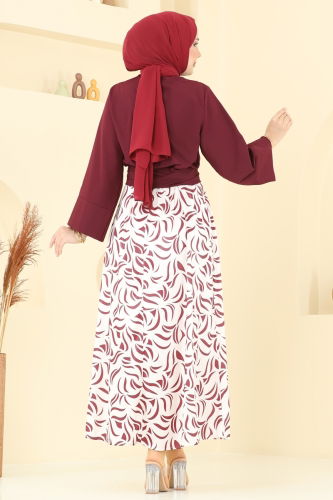 moda selvim طقم خمري 262ASN888 - Thumbnail