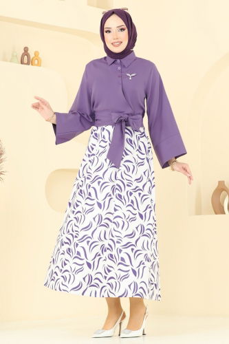 moda selvim طقم ليلكي 262ASN888 - Thumbnail