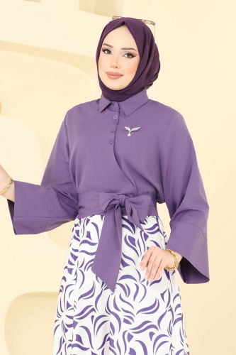 moda selvim طقم ليلكي 262ASN888 - Thumbnail
