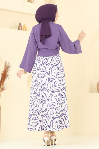 moda selvim طقم ليلكي 262ASN888 - Thumbnail