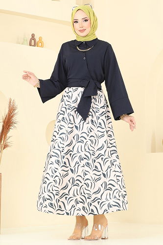 moda selvim طقم كحلي 262ASN888 - Thumbnail
