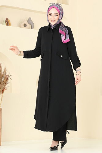 moda selvim طقم أسود 2631SL432 - Thumbnail