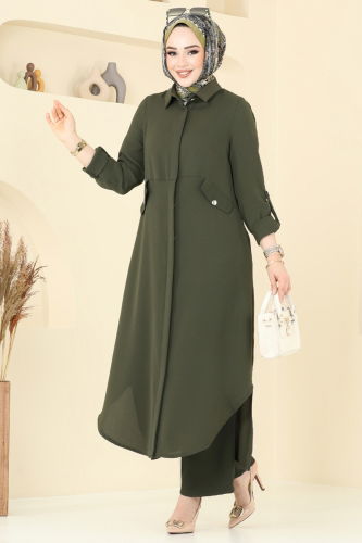 moda selvim طقم اخضر عفني 2631SL432 - Thumbnail