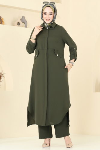 moda selvim طقم اخضر عفني 2631SL432 - Thumbnail