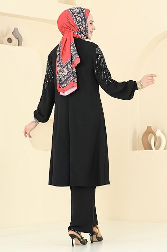 moda selvim طقم أسود 2633SL432 - Thumbnail