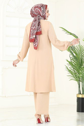 moda selvim طقم بيج فاتح 2633SL432 - Thumbnail