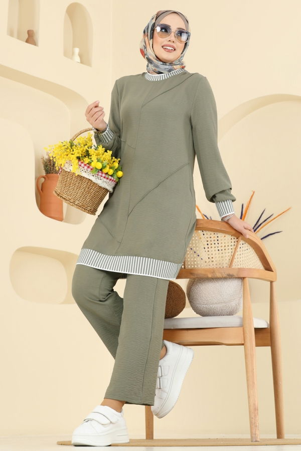 Modaselvim Hijab Combinations Combined 2635SL432 Almond Green