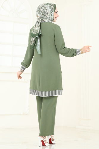 moda selvim طقم أخضر عشبي 2635SL432 - Thumbnail