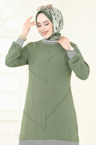 moda selvim طقم أخضر عشبي 2635SL432 - Thumbnail