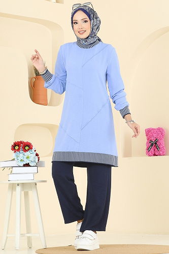 moda selvim Combined 2635SL432 Baby Blue & Navy Blue - Thumbnail