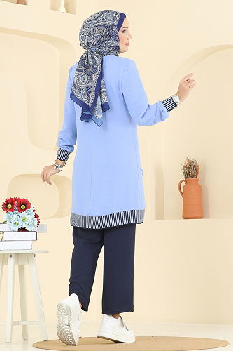 moda selvim Combined 2635SL432 Baby Blue & Navy Blue - Thumbnail