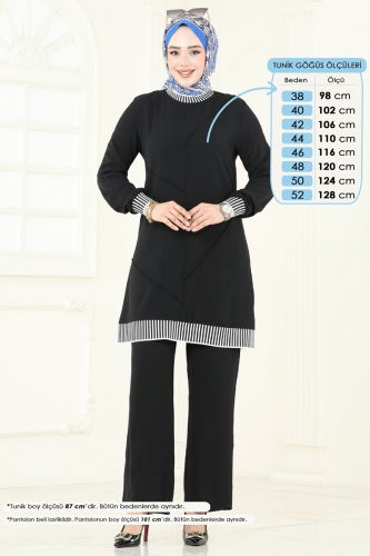 moda selvim طقم أسود 2635SL432 - Thumbnail