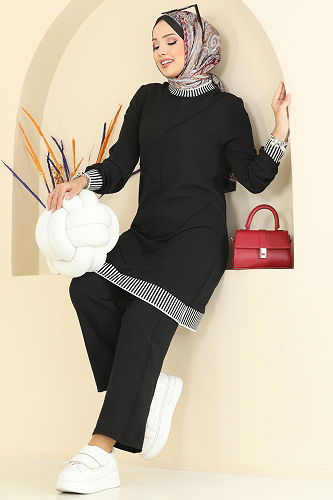 moda selvim طقم أسود 2635SL432 - Thumbnail