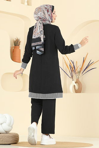 moda selvim طقم أسود 2635SL432 - Thumbnail