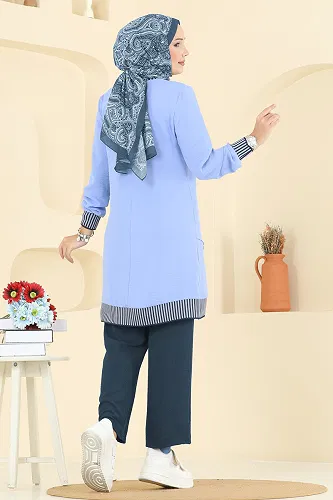 moda selvim طقم أزرق وكحلي 2635SL432 - Thumbnail