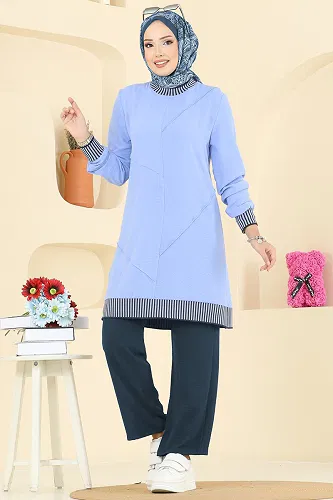 moda selvim طقم أزرق وكحلي 2635SL432 - Thumbnail