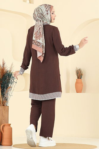 moda selvim طقم بني 2635SL432 - Thumbnail